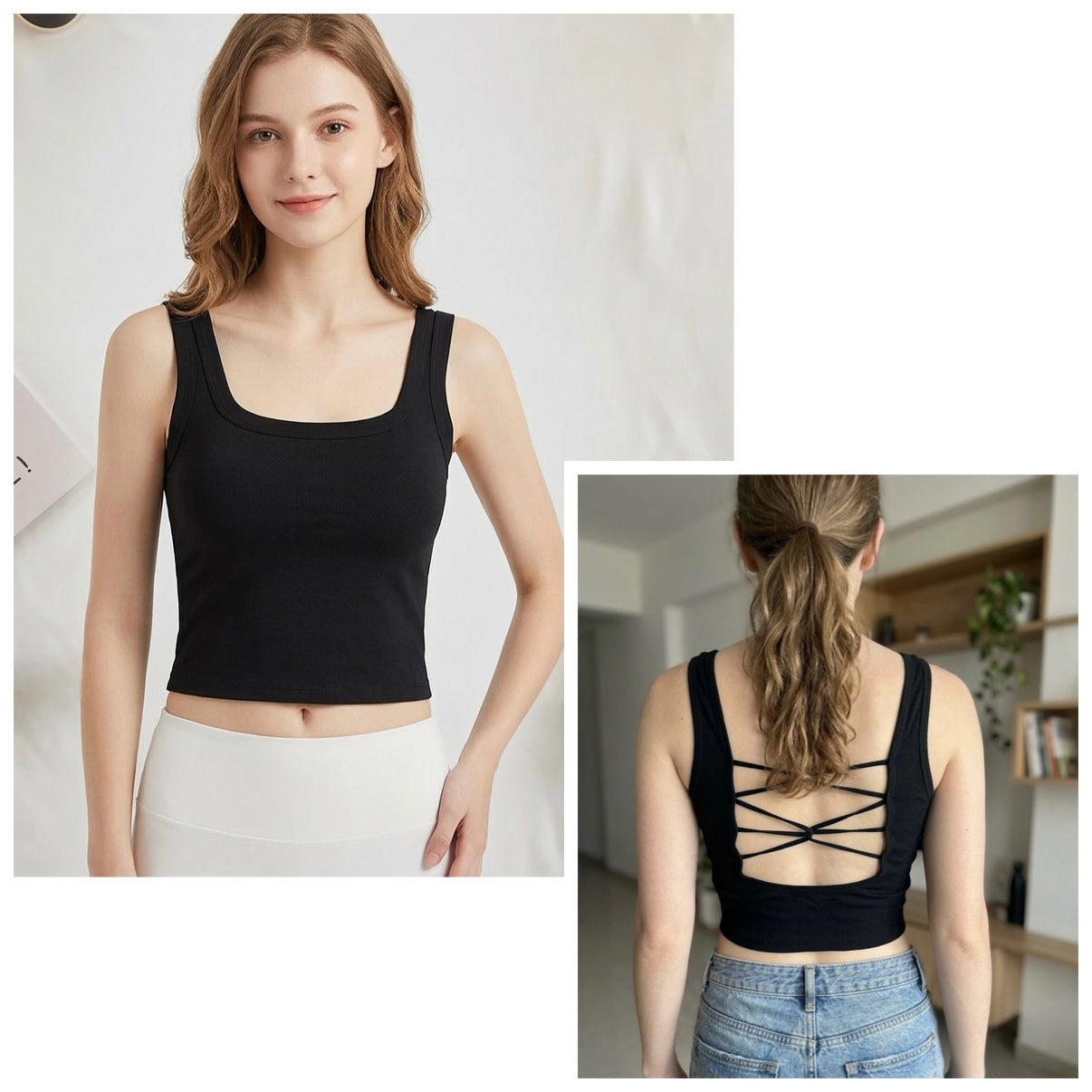 Cross back Padded Top